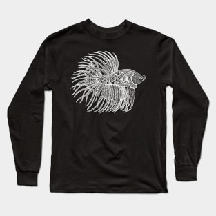 White Betta Fish Long Sleeve T-Shirt